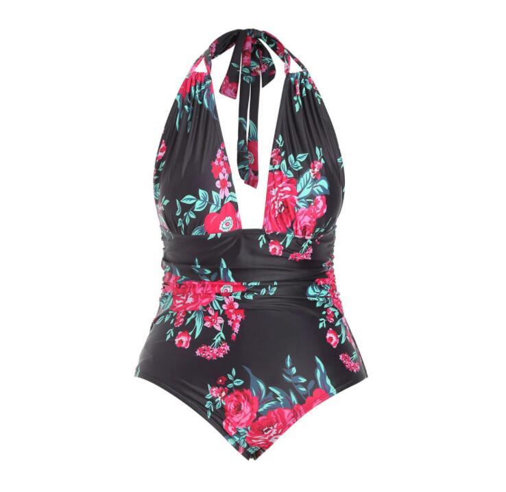 Printed one-piece swimsuit