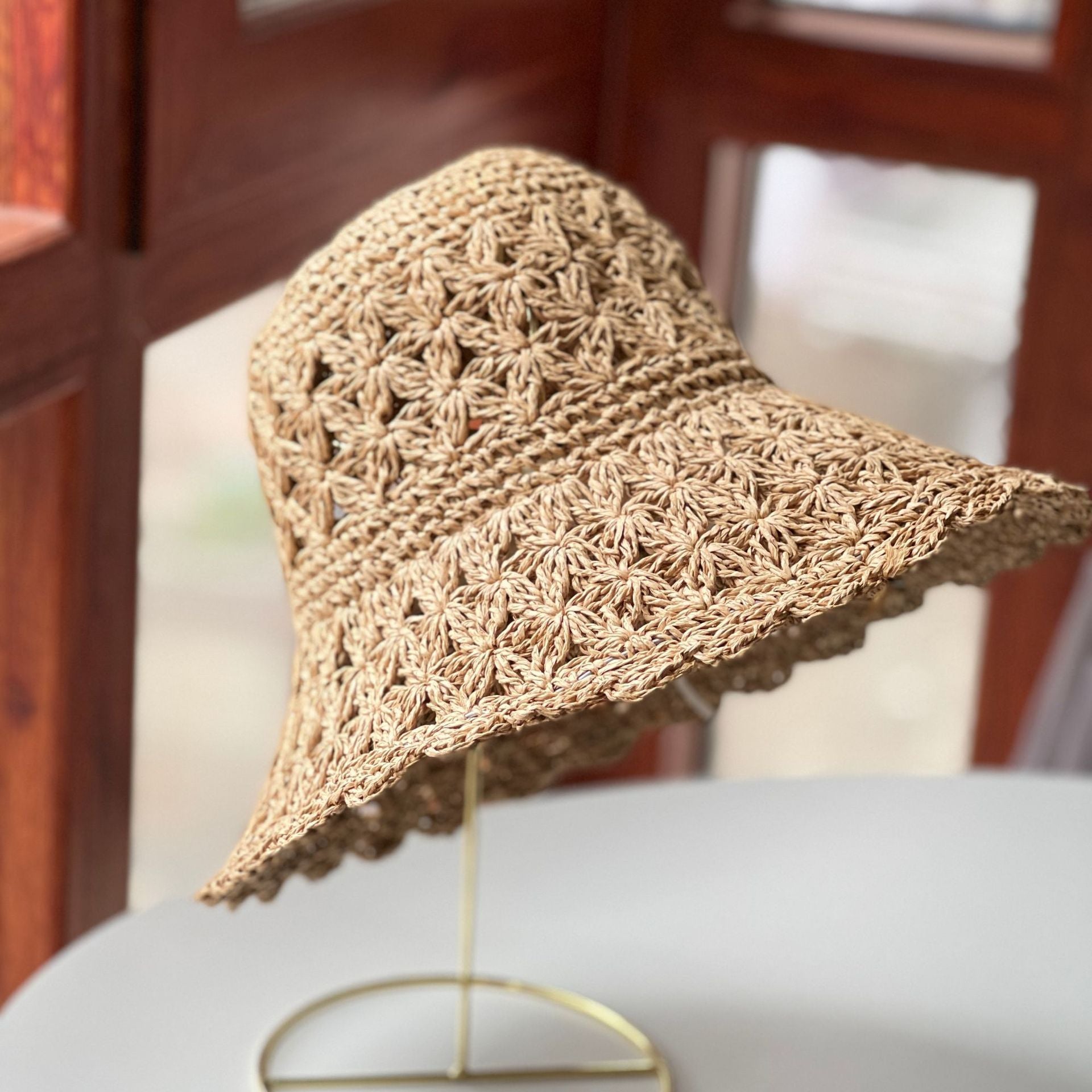 Summer Beach Sunshade Hollow Straw Hat