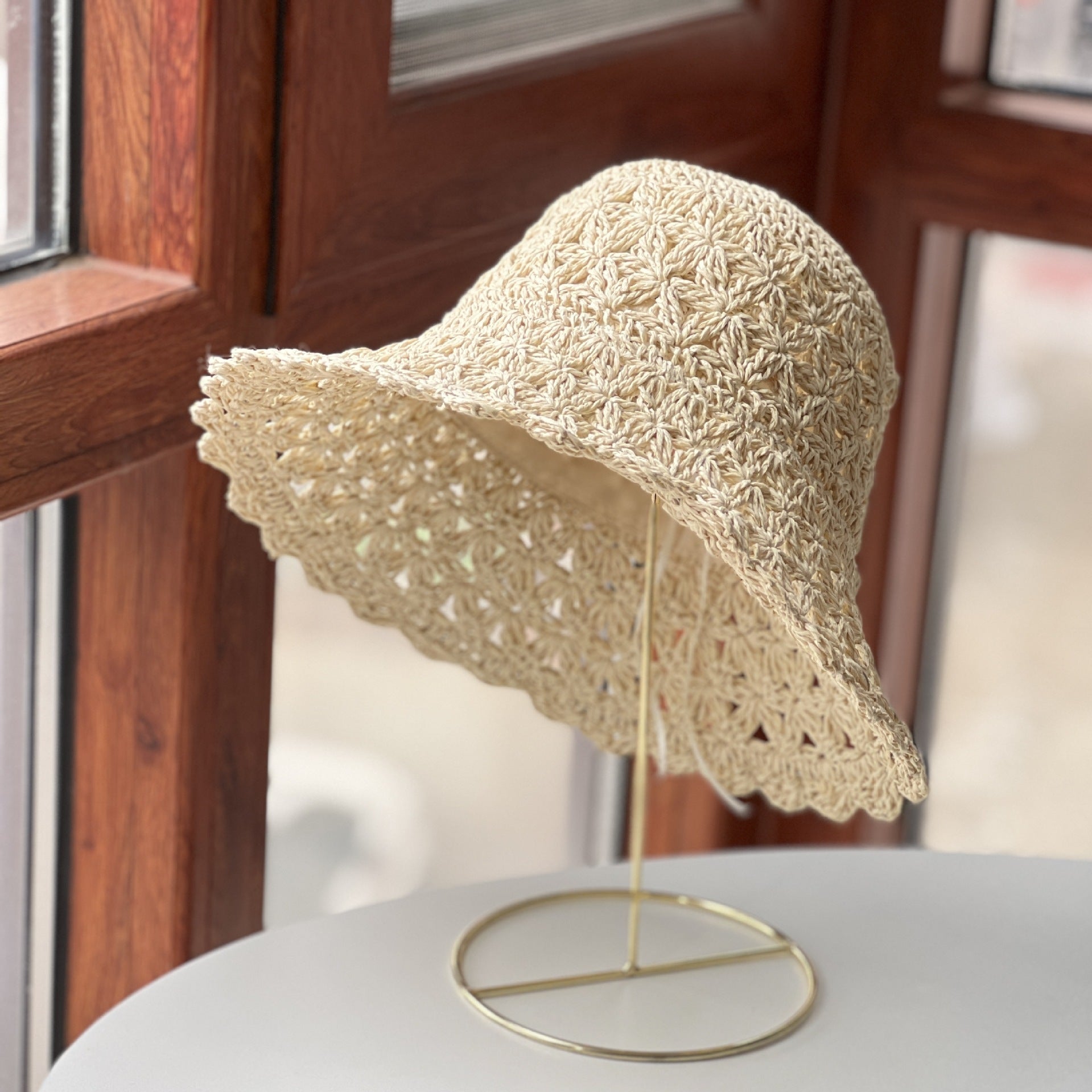 Summer Beach Sunshade Hollow Straw Hat