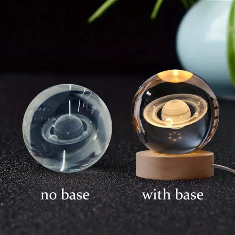 6cm 3D Crystal Solar System Globe