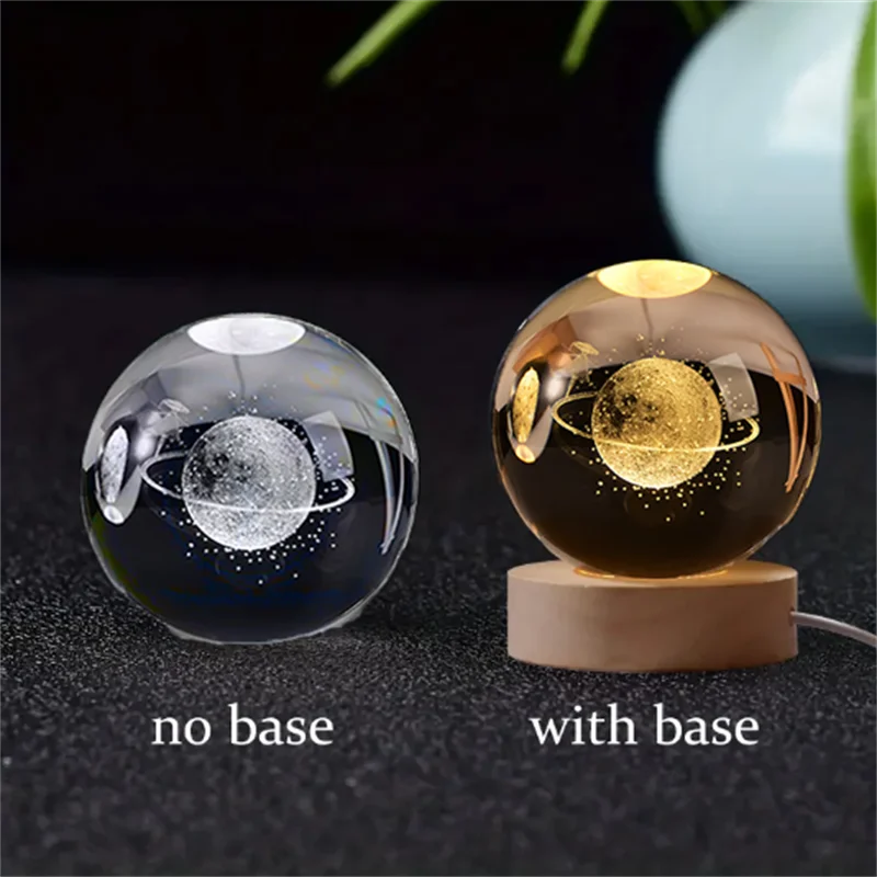 6cm 3D Crystal Solar System Globe