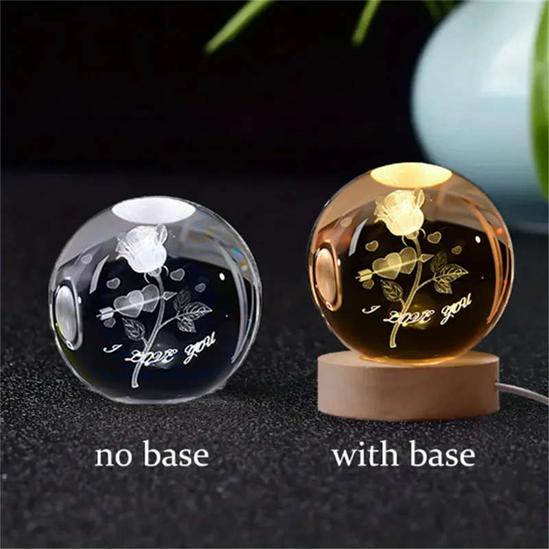 6cm 3D Crystal Solar System Globe