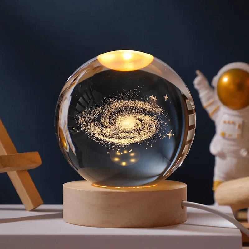 6cm 3D Crystal Solar System Globe