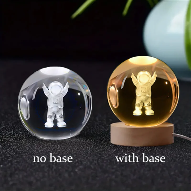 6cm 3D Crystal Solar System Globe