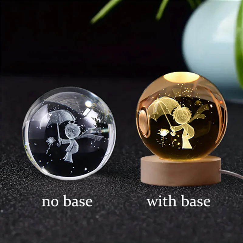 6cm 3D Crystal Solar System Globe