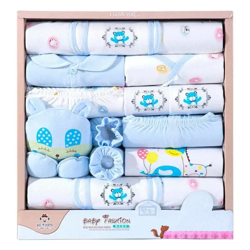 18-Piece Newborn Baby Girl Clothes Set - 100% Cotton