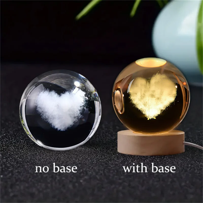 6cm 3D Crystal Solar System Globe