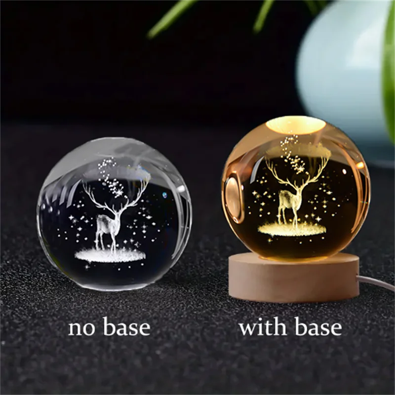 6cm 3D Crystal Solar System Globe