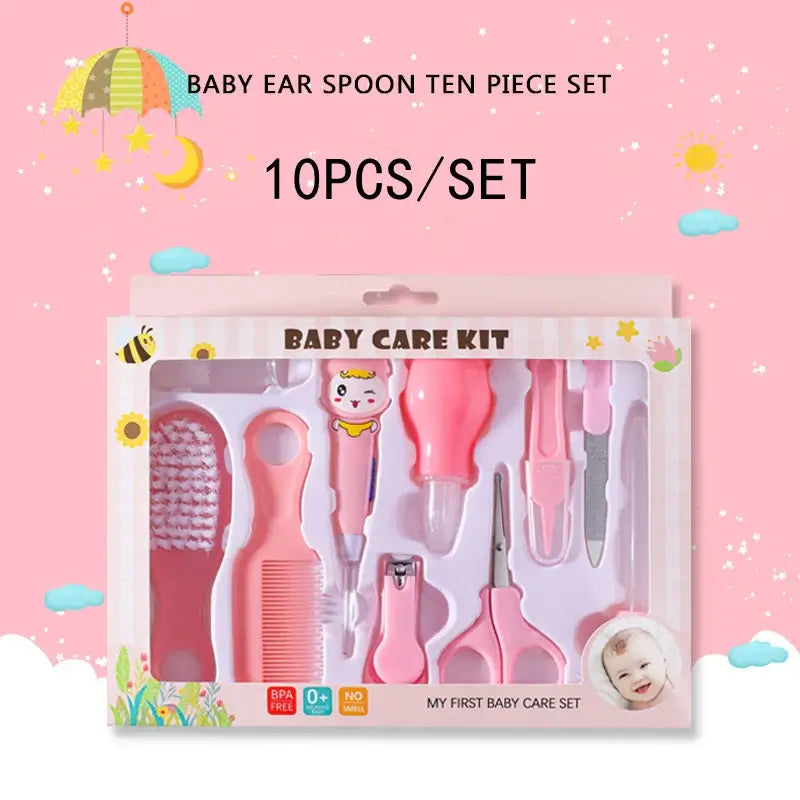 10Pcs Newborn Baby Care Kit - Nail, Hair, Health Tools