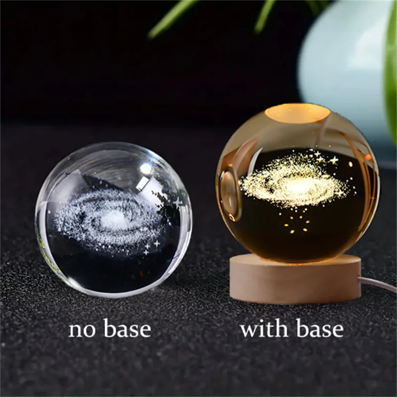 6cm 3D Crystal Solar System Globe