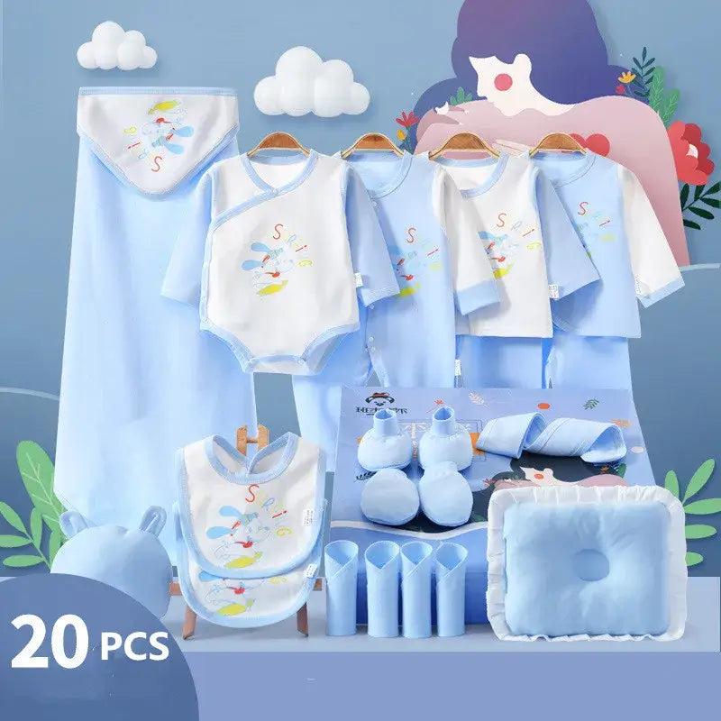 20-Piece Newborn Baby Clothes Set - 100% Cotton Outfits