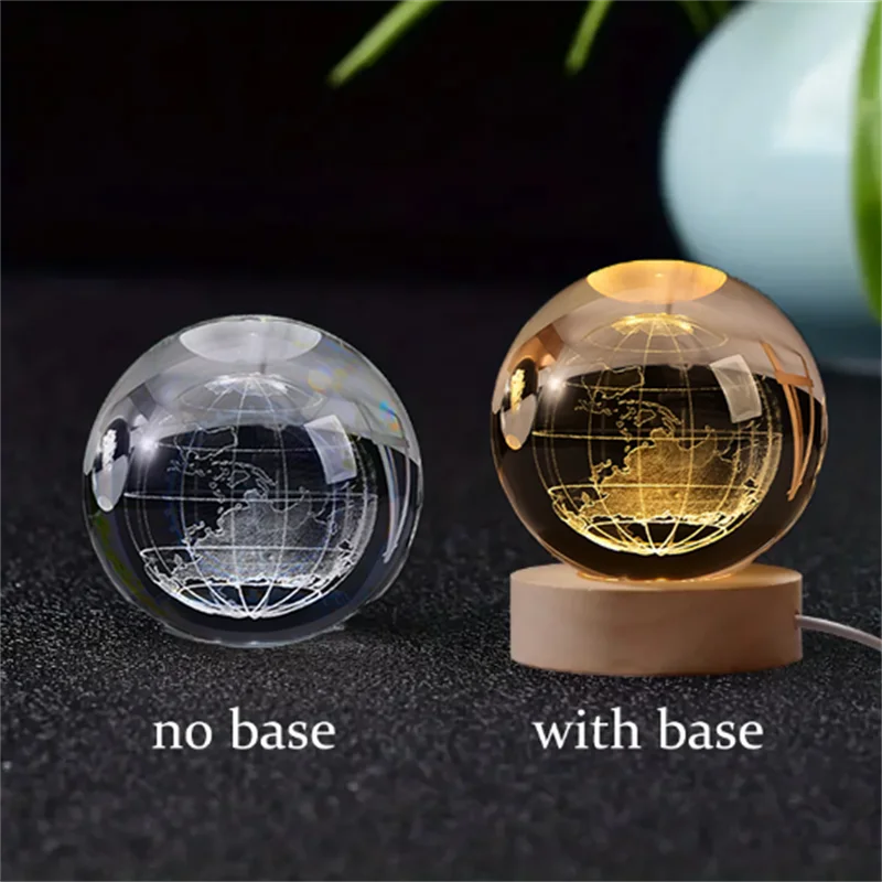 6cm 3D Crystal Solar System Globe