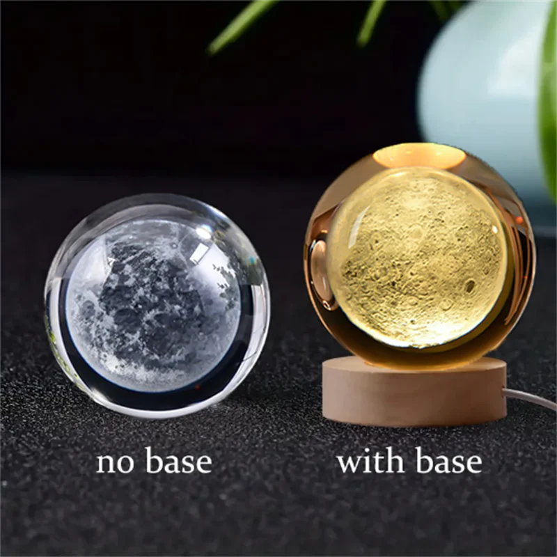 6cm 3D Crystal Solar System Globe